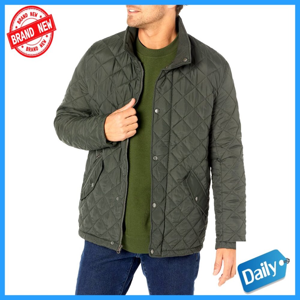 Quilted Stand Collar Barn Jacket Classic Preppy Versatile Outerwear Layering